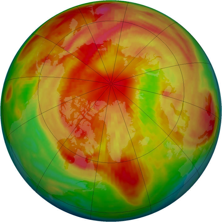 Arctic ozone map for 09 March 1987